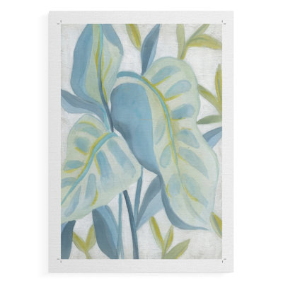 Feuilles aqua tropicales I - impression sur toile seulement - NON-CADRE