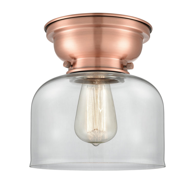 Plafonnier encastré 8 lumières Moody, Ampoule non incluse, Transparent, Cuivre antique