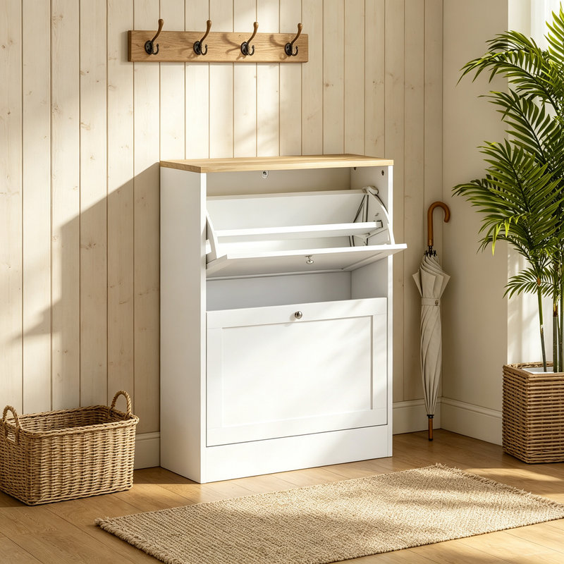 12 Pair Flip Down Shoe Storage