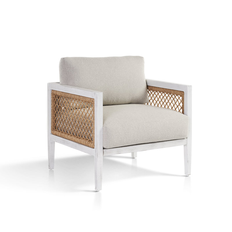 Chaise de terrasse Ronzi avec coussins Sunbrella, Argent coulé Sunbrella®, Gris