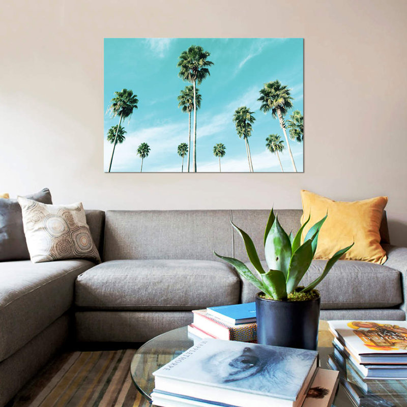 «East Coast Palms», impression sur toile, H 8 po x l 12 po x P 0,75 po, Pas de tapis, Toile tendue