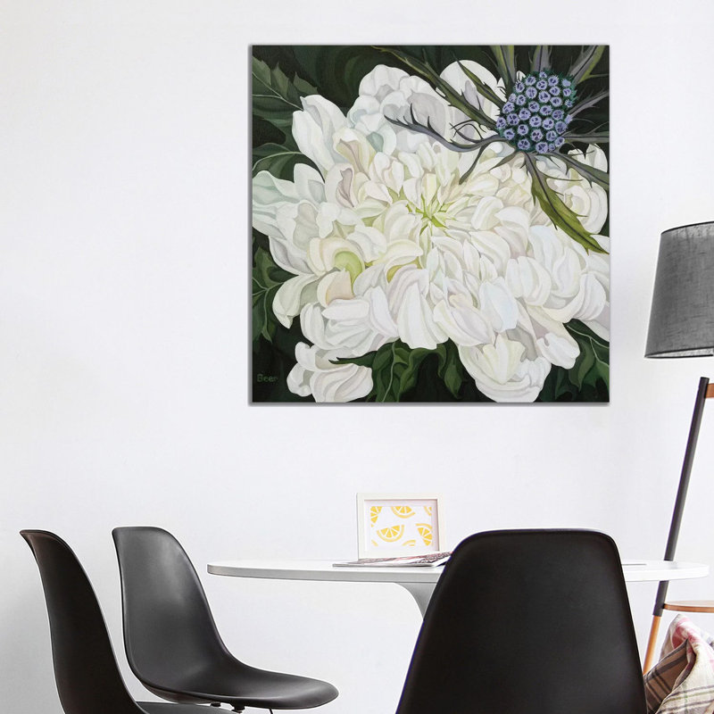 Chrysanthemum With Christmas Thistle by Jo Beer - Wrapped Canvas Print, 93.98 cm H x 93.98 cm W x 1.91 cm D