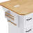 56 Inch Kitchen Island With Rubber Wood Veneer Drop Leaf, Power Outlet, 4 Door Shelves, Embossed Vertical Stripe Rolling Kitchen Cart On 4 Wheels With 6 Deep Drawers For Kitchen, Dining Room-1837776187