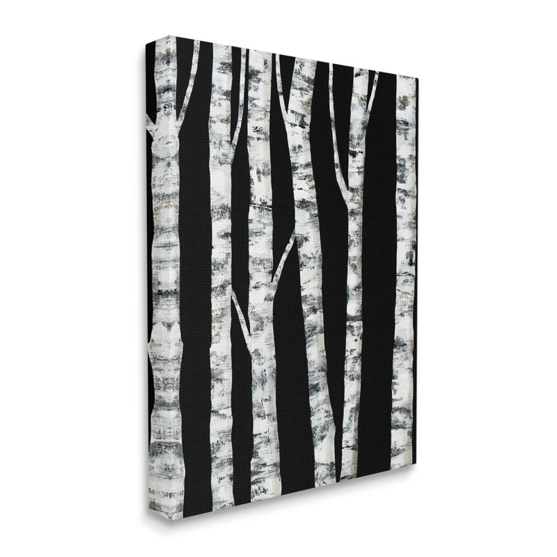 «Black Forest Modern Birch Trees» par Ruth Fromstein - impression, H 20 po x l 16 po, Toile tendue