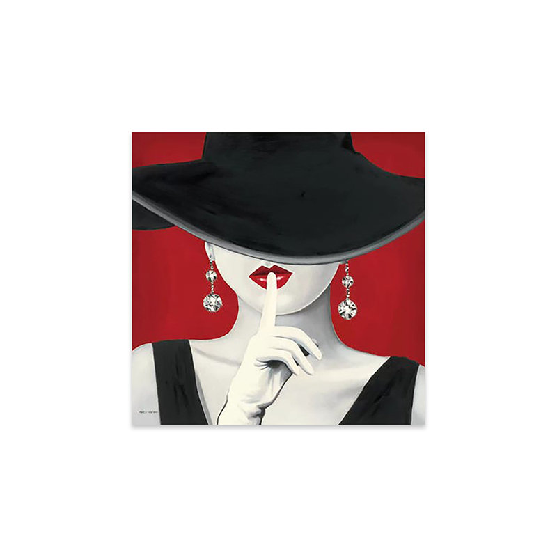 «Haute Chapeau Rouge I» par Marco Fabiano - peinture sans cadre, H 24 po x l 24 po x P 0,25 po