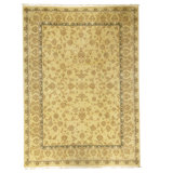 Hand Knotted Wool Area Rug in Gold
