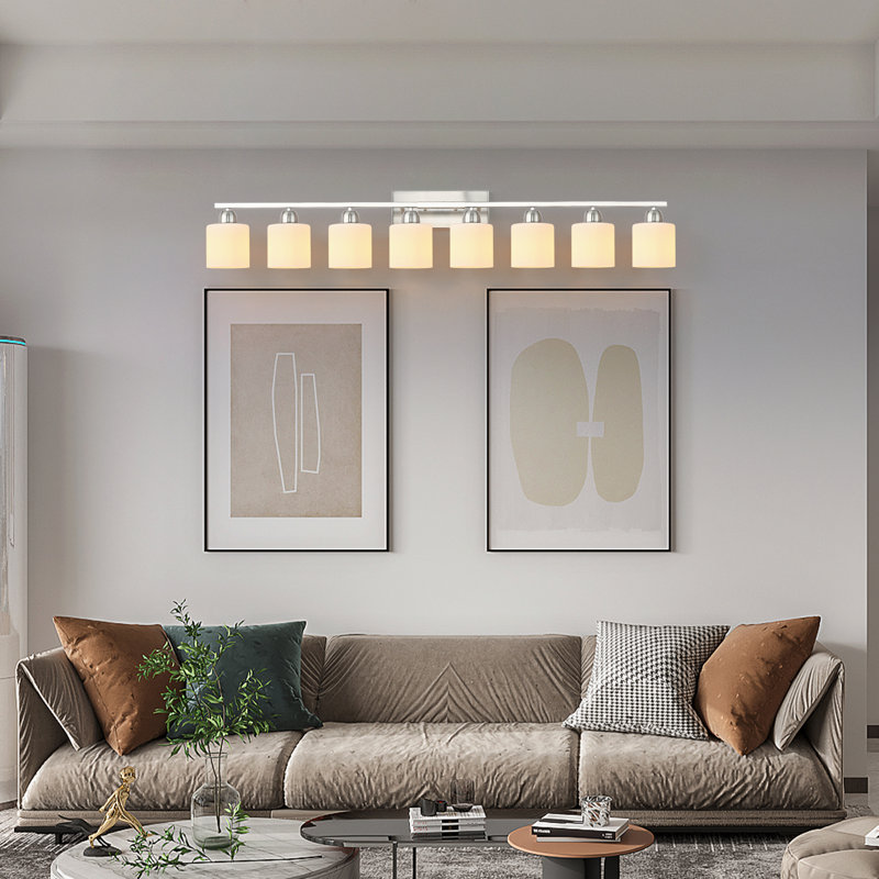 Éclairage pour meuble-lavabo moderne 4 lumières, douille E26 (ampoules non incluses), H 9,4 po x l 24,8 po x P 6,7 po