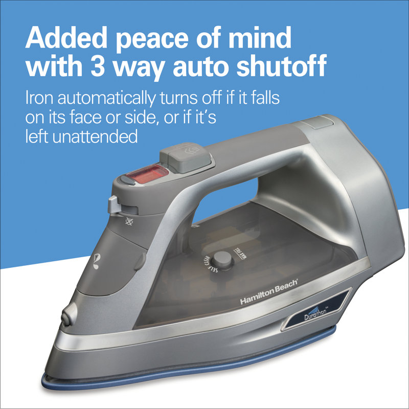 Hamilton Beach Gray Durathon Nonstick Soleplate Steam Iron