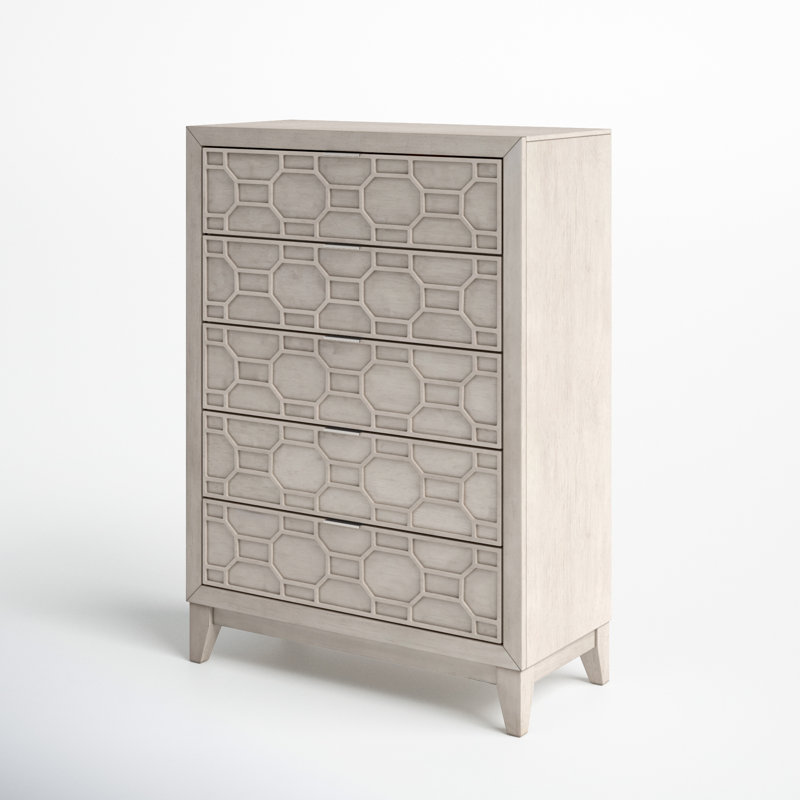 Zeller 38'' W 5 - Drawer Dresser, Antique White