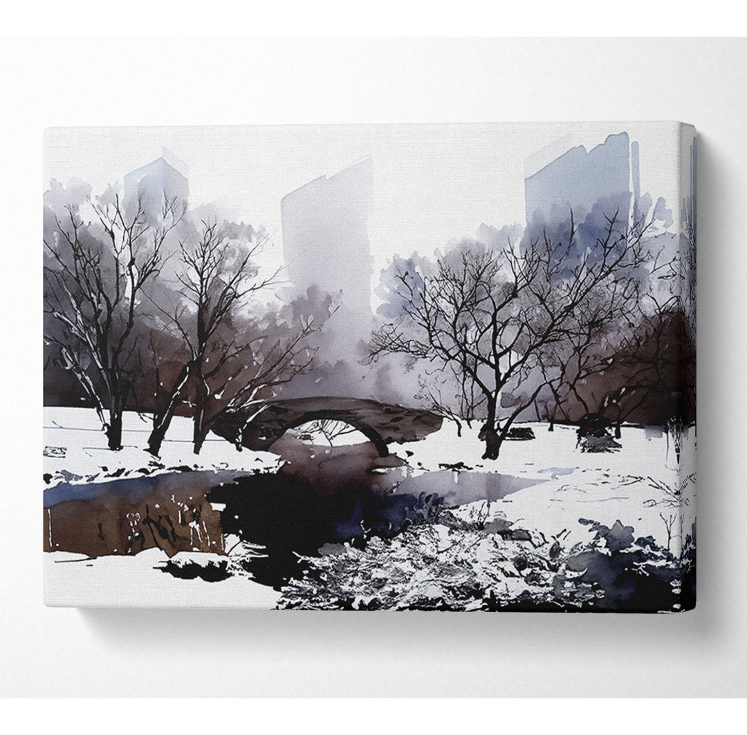 Central Park In Winter - Leinwanddrucke auf Leinwand