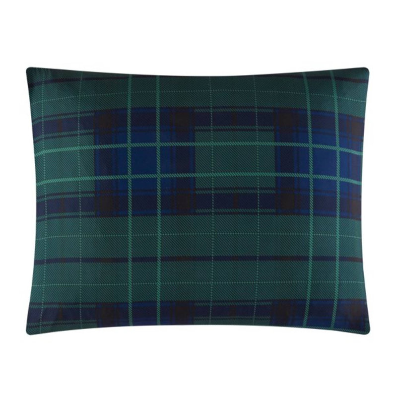 King Blue Tartan Plaid 7-Piece Bed in a Bag Set