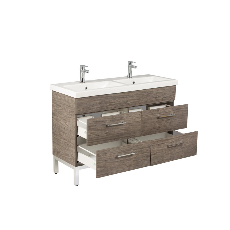 Meuble-lavabo double 47 po Hadreas, Santorini