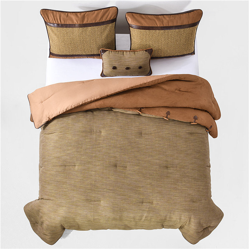 Highland Lodge Twin Brown Cotton Reversible Bedspread Set