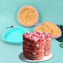 SILIVO 9 inch Round Cake Pans - Set of 2 Silicone Molds for Baking