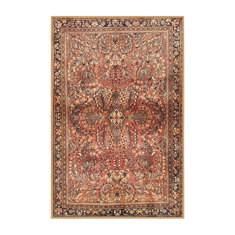 Tapis traditionnel rouge / brun / beige, Rectangle 2 pi x 3 pi