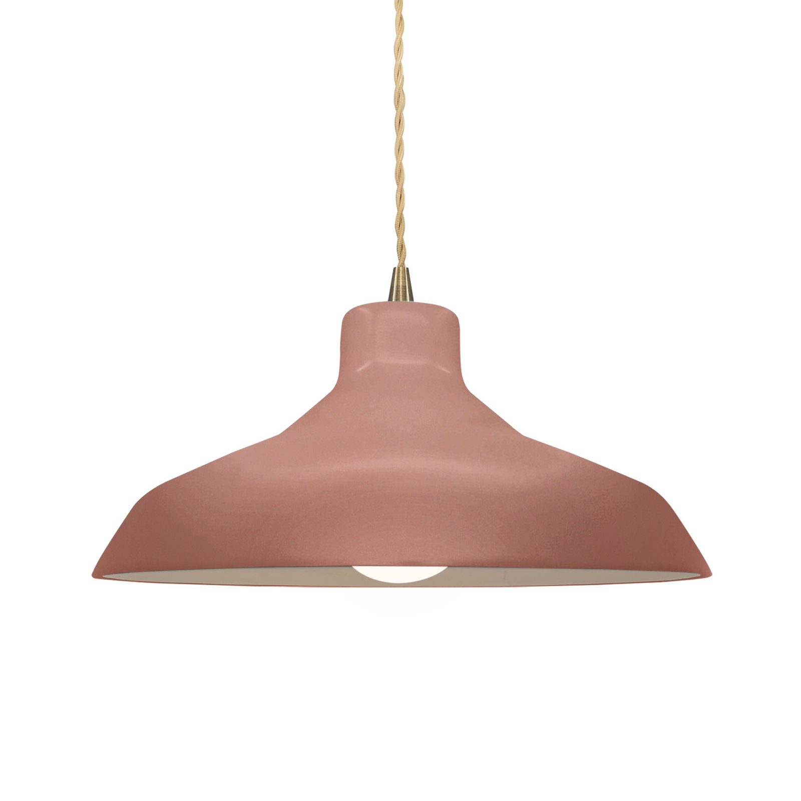 Fallon Ceramic Dimmable Pendant, 6.25" H x 13.5" W x 13.5" D, Canyon Clay, Antique Brass