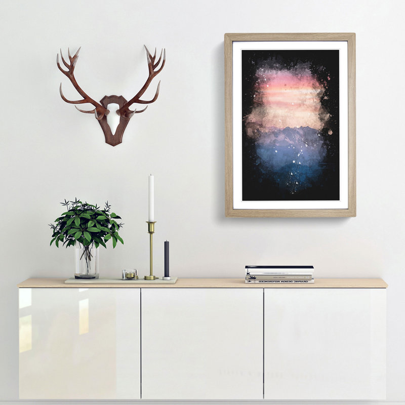 Swiss Mountain - Framed Print, Oak Framed, 33cm H x 24cm W x 2cm D