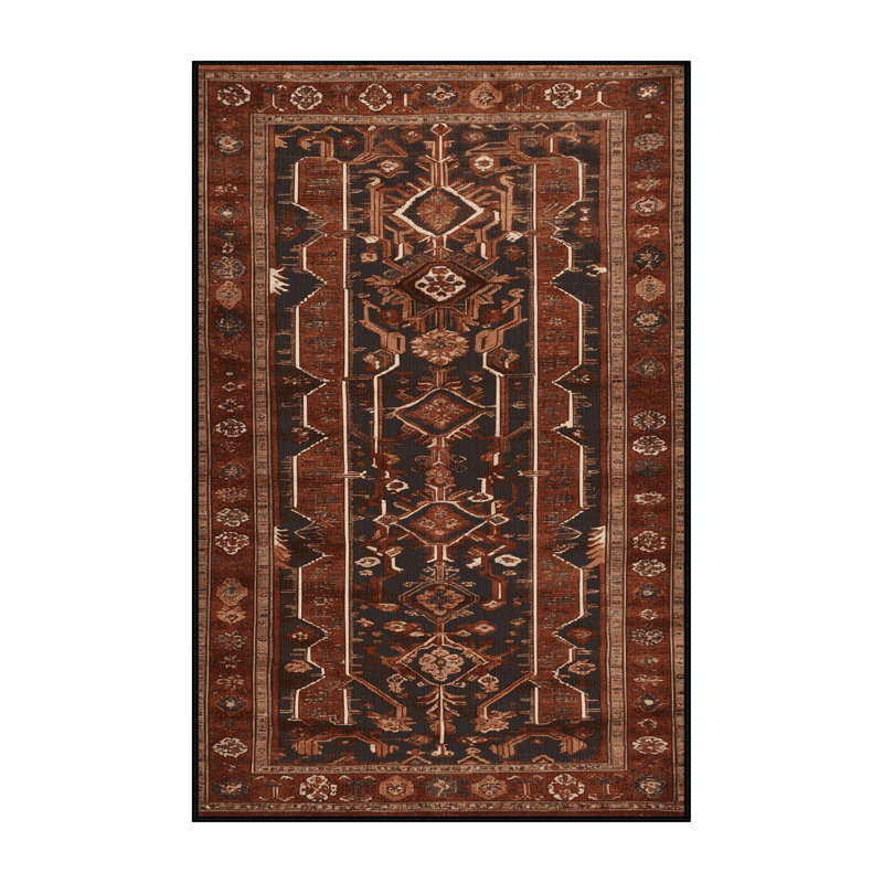 Machine Washable Turkish Brown Area Rug, Rectangle 2' x 3'