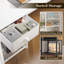 Bureau d'ordinateur en bois manufacturé avec lumières DEL et prises de courant-269661998-269661992