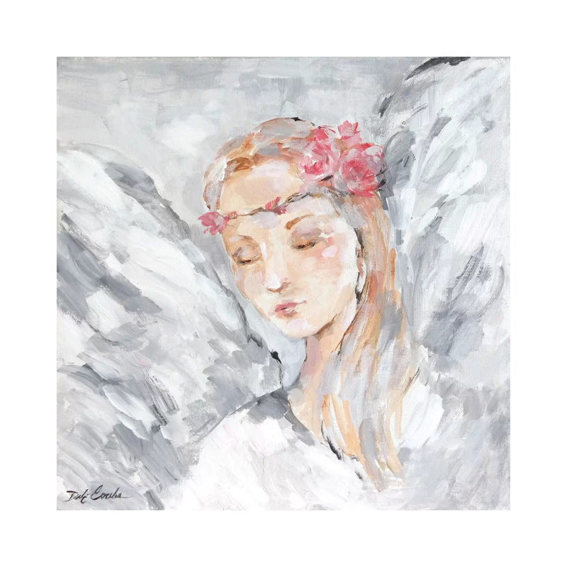 Angel I by Debi Coules - Wrapped Canvas Painting, 30.48cm H x 30.48cm W x1.905cm