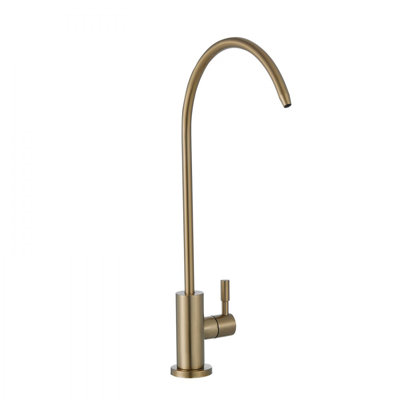 Robinet en acier inoxydable, robinet de purificateur d'eau sans plomb, robinets d'eau avec valve en laiton massif, robinets d'eau antirouille et durables pour la cuisine, comptoir de bar, café, or brossé