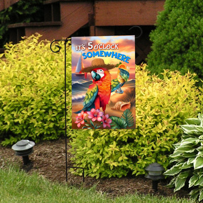 Sunset Parrot Garden Flag