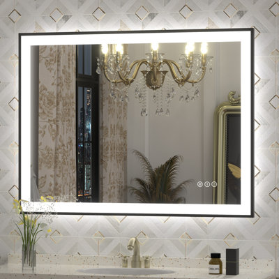 Aevar UL Certified Front & Back LED Anti-Fog Tempered Glass Framed Bathroom/Vanity Mirror with 3-Year Warranty