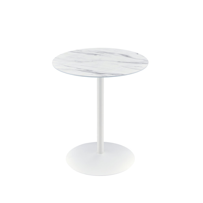 Table de bout 17,5 po avec marbre; plateau texturé en faux marbre