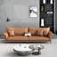 Canapé modulaire brun en cuir véritable-108590005-108590007