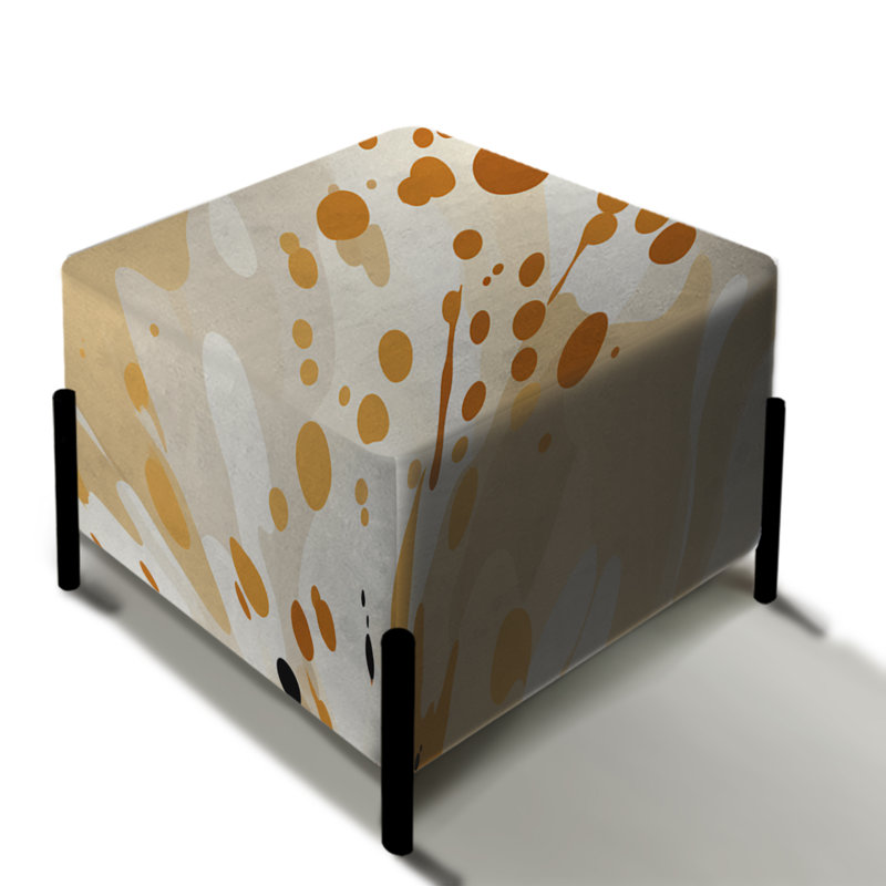 Beige sphinx taches - repose-pieds carré abstrait