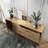 Modern Console Table, Oak & Black, 70.9 x 31.5 x 17.7 inches | 100% Melamine Coated Particle Board, Thickness: 0.7 inches | Abstract Industrial Design, Perfect for Entryways & Living Rooms, Stylish & Functional