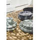 over&back Rimmed 16-Piece Semi Hand-Finished Stoneware Dinnerware Set, Service for 4