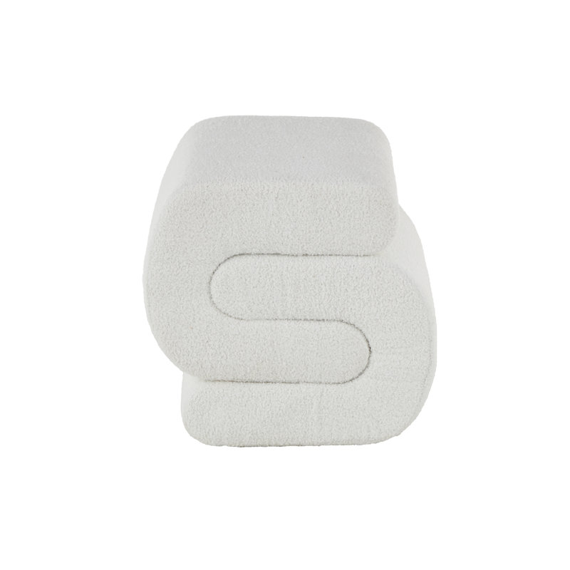 Repose-pieds en polyester avec arches connectées en forme de S, Blanc