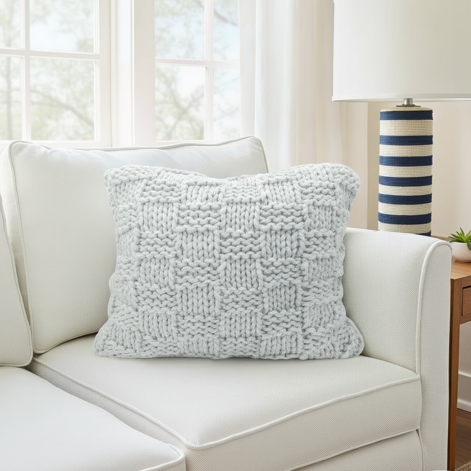 38" x 28" Pillow Cover & Insert, Gray