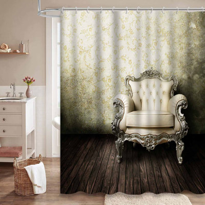 Rideau de douche avec 12 crochets