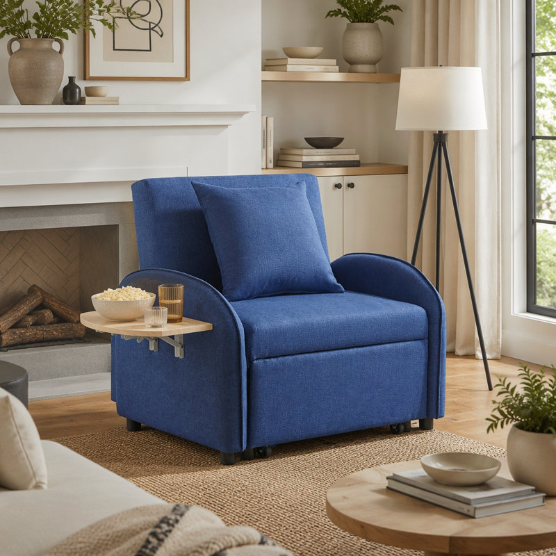 Fauteuil convertible 3 en 1, Bleu très foncé
