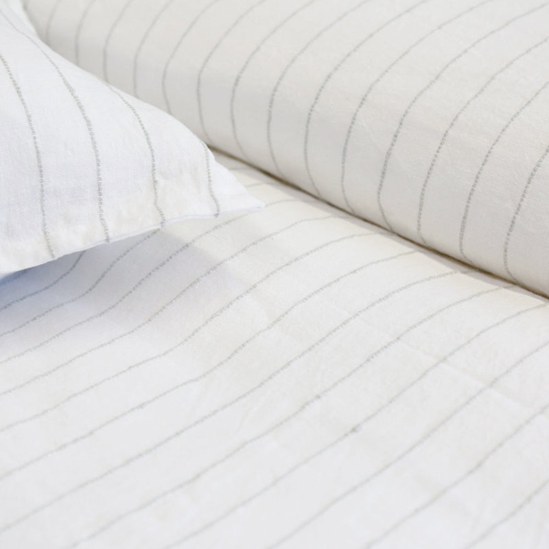 Blake Zipper Sham, Standard, White/Ocean