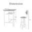 Ensemble de table de bar 5 pièces, 4 chaises à hauteur de comptoir avec structure en métal-2117009425-2117009431