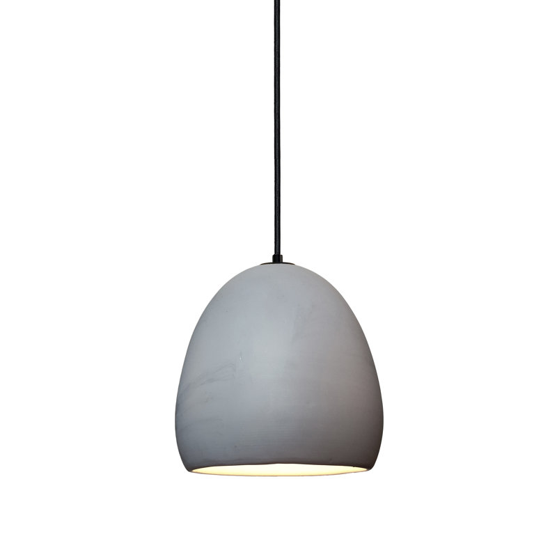 Clay 1 - Light Pendant, Black Fabric, Matte Gray, No