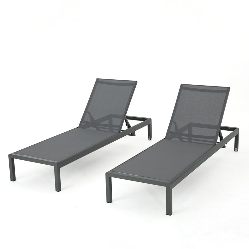 Cadre en aluminium CHAISE LUNGE, Gris, 2