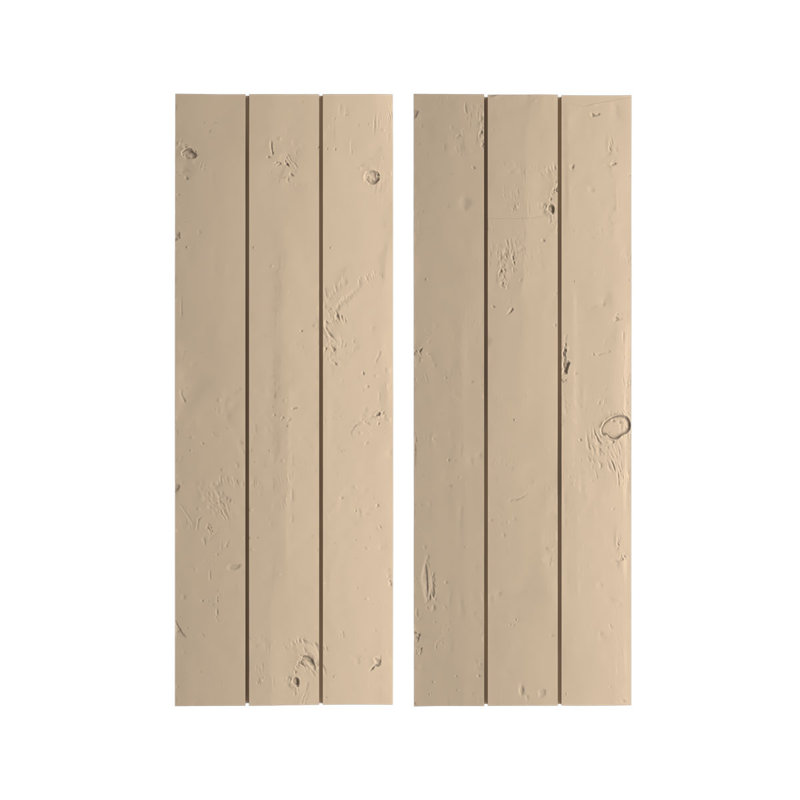 Volets rustiques en faux bois avec planche et n-lattes (par paire), H 36 po x l 16,5 po x P 1 po, 16"