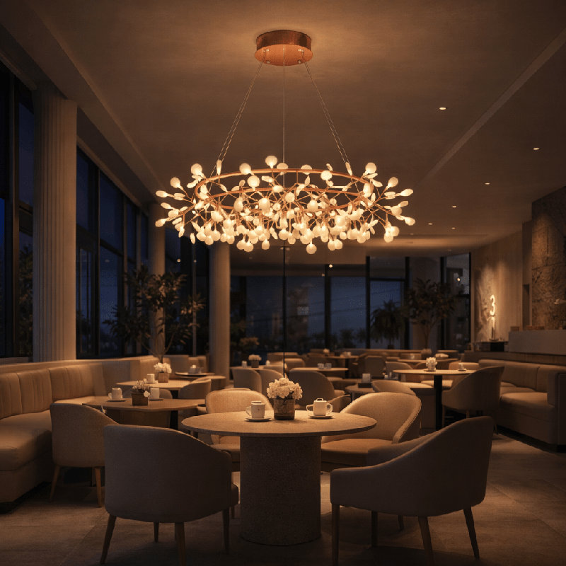 Willow Firefly 32 Inch Round LED Chandelier, H 11,8 po x l 31,5 po x P 31,5 po, 108 Lights