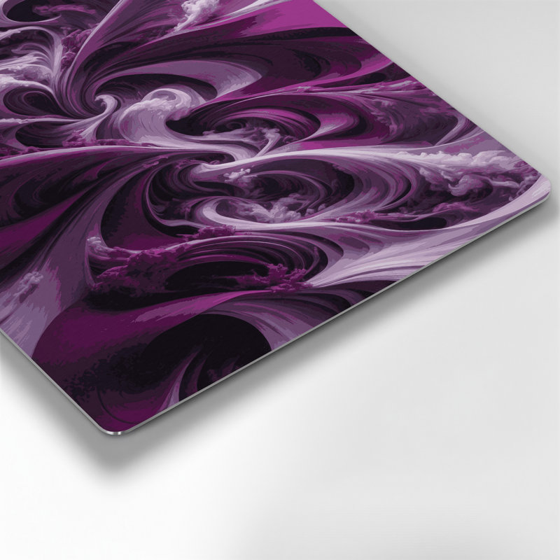 Paysage abstrait 70, art mural en métal mauve, H 16 po x l 16 po