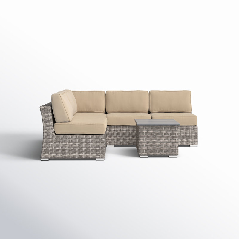 Ensemble de conversation modulaire avec coussins 6 pièces Tonioni, Beige Sunbrella