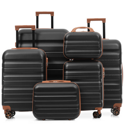6-Piece ABS Hardshell Luggage Set - Lightweight & Durable Suitcases with Dual Spinner Wheels