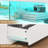 8 Drawer Dresser for Bedroom with RGB Lights & Power Outlet, 47" W Double Dresser with Open Shelves, Modern No Handle Chest of Drawers for Closet, White-660117844