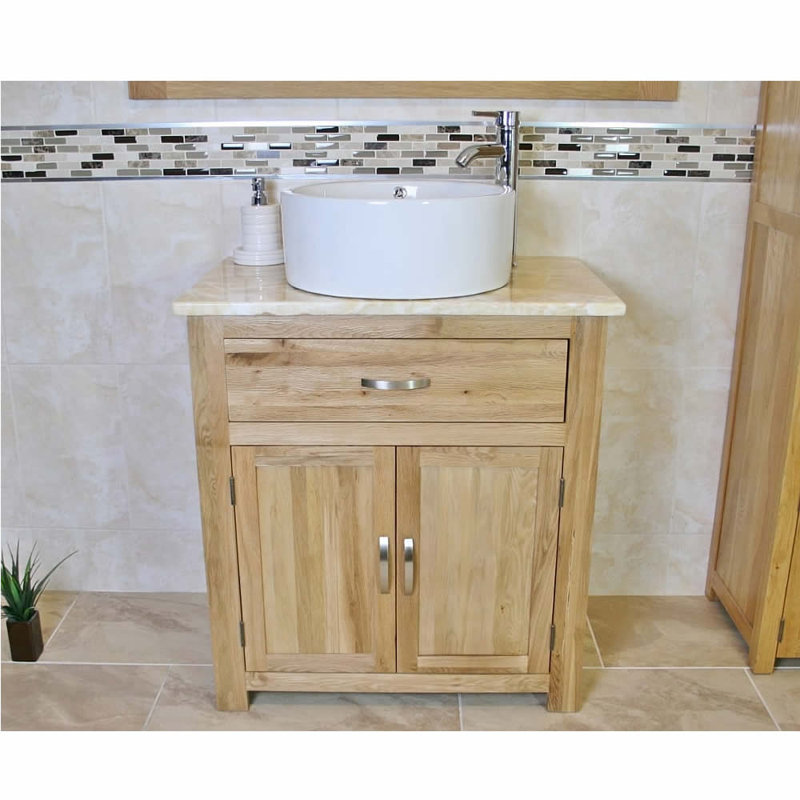 Delrosario 750mm Single Bathroom Vanity with Vessel Ceramic Basin