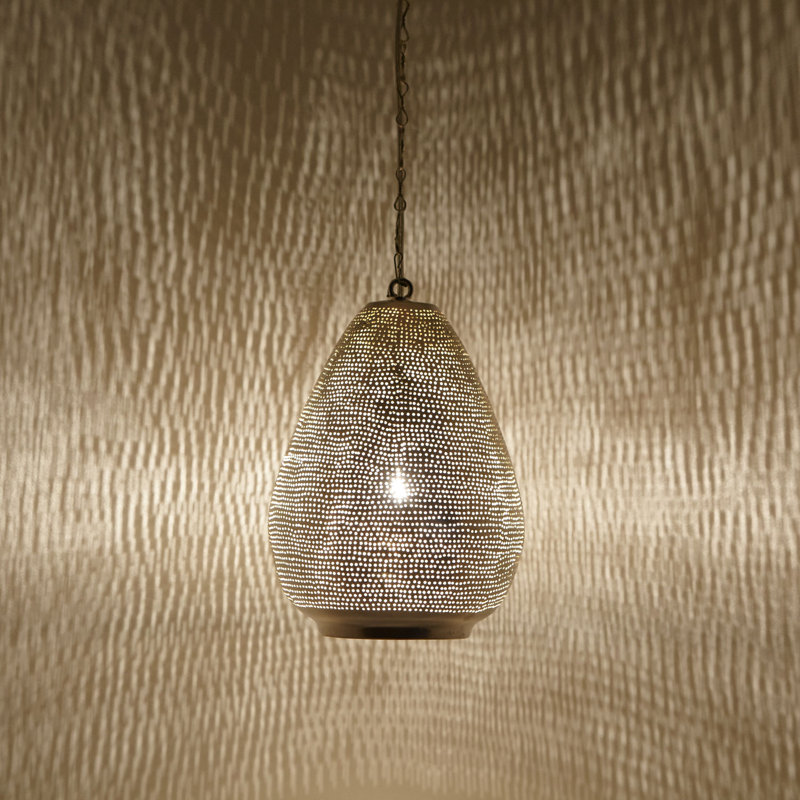 Sacco 1 - Light Silver Single Pendant, 33cm H x 22cm W x 22cm D