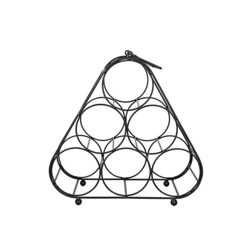 Denareus 6 - Bottle Solid Wood Wine Bottle Rack in Black
