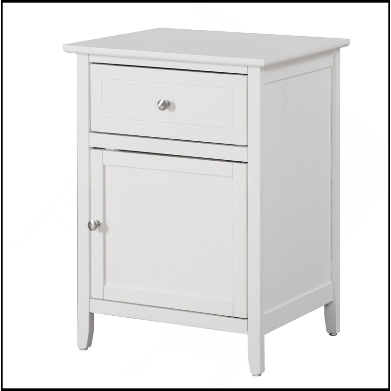 Drawer /1 Door Nightstand, White